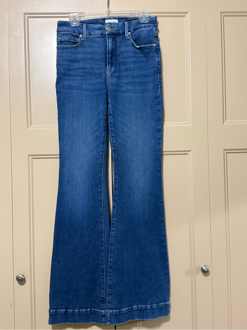 Good American Blue High-Rise Flare Jeans